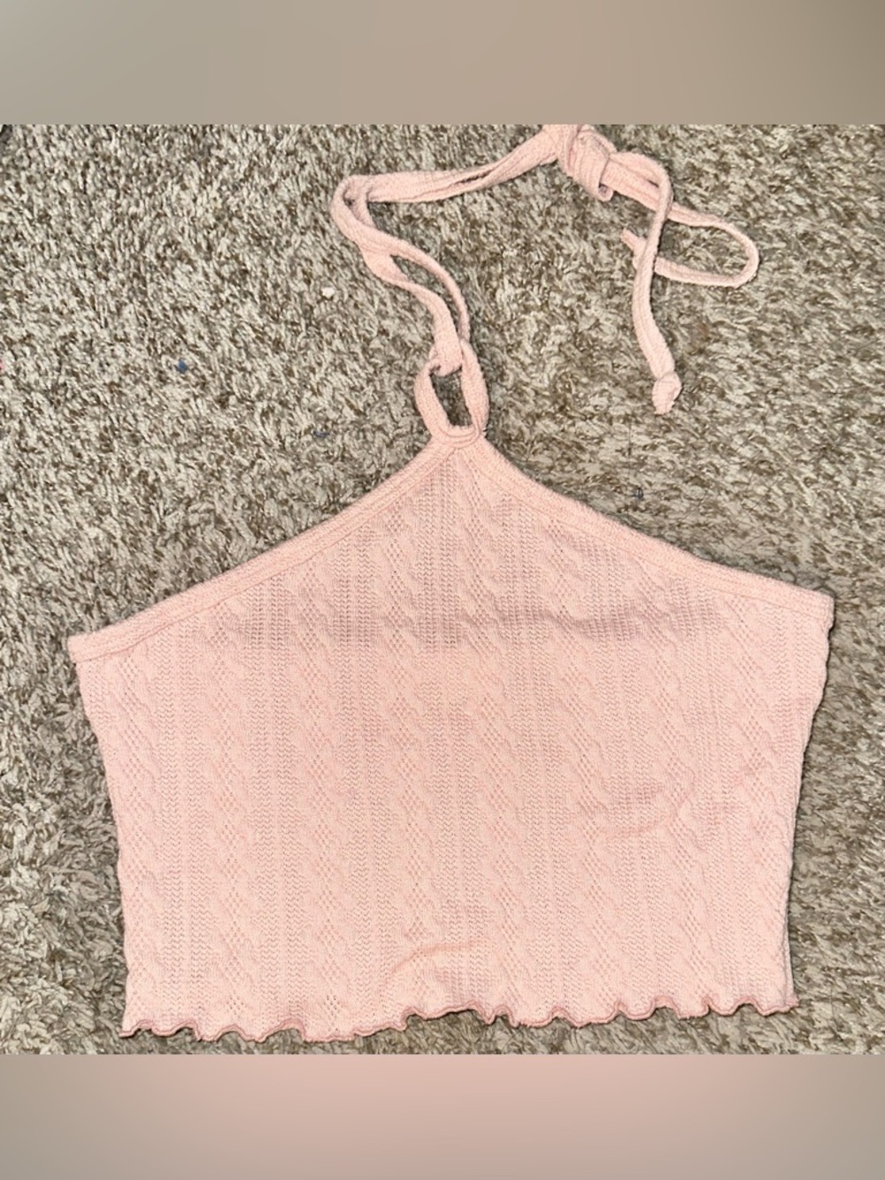 January 7 Light Pink Knit Crop Top